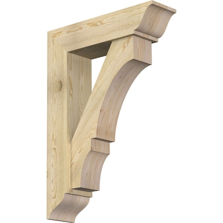 Ekena Millwork Balboa Traditional Rough Sawn Bracket w/ Offset Brace, Douglas Fir, 8"W x 30"D x 42"H BKT0806X30X42BOA01RDF
